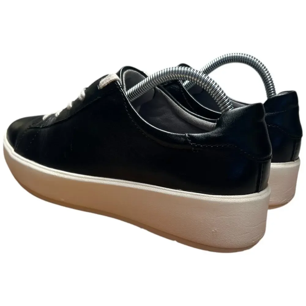 COLLECTION BY CLARKS LAYTON LACE Women's Size 6 Black Leather Sneakers Shoes - Picture 4 of 15